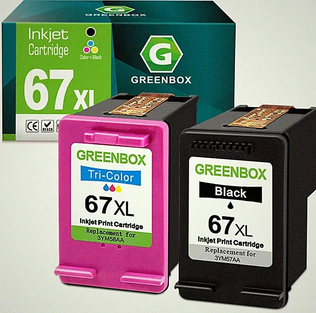 67XL Ink Cartridges Black/Color Combo for HP 67 XL 67XL Ink Cartridge for Des...