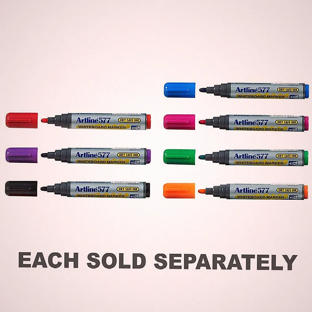 Artline Whiteboard 3mm Bullet Tip Marker Low Odour Pigment Based Ink Box of 12
