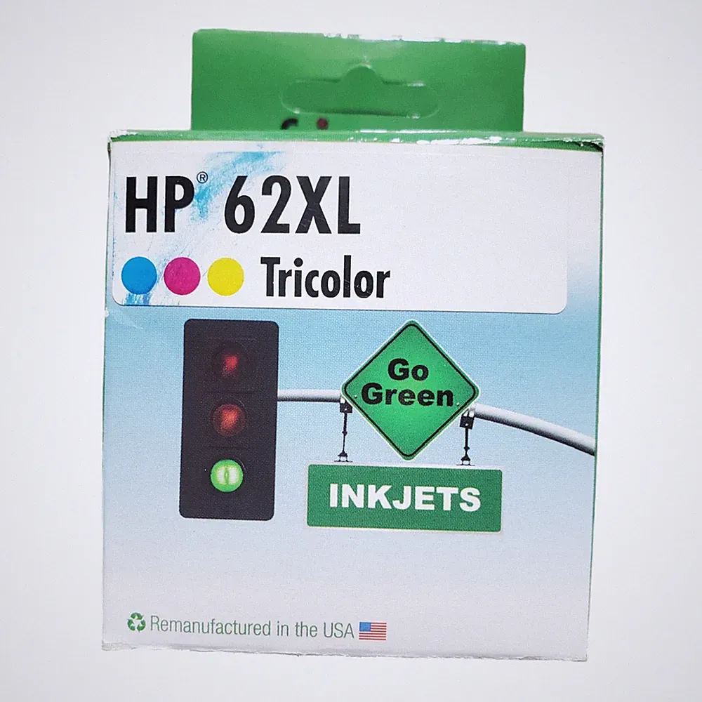 Focus Go Green Inkjets Tricolor 62XL Black Printer Ink Cartridge Sealed w Box