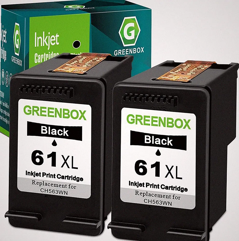 GREENBOX 61XL Black Ink Cartridges Combo Pack Replacement for HP 61 Ink for E...
