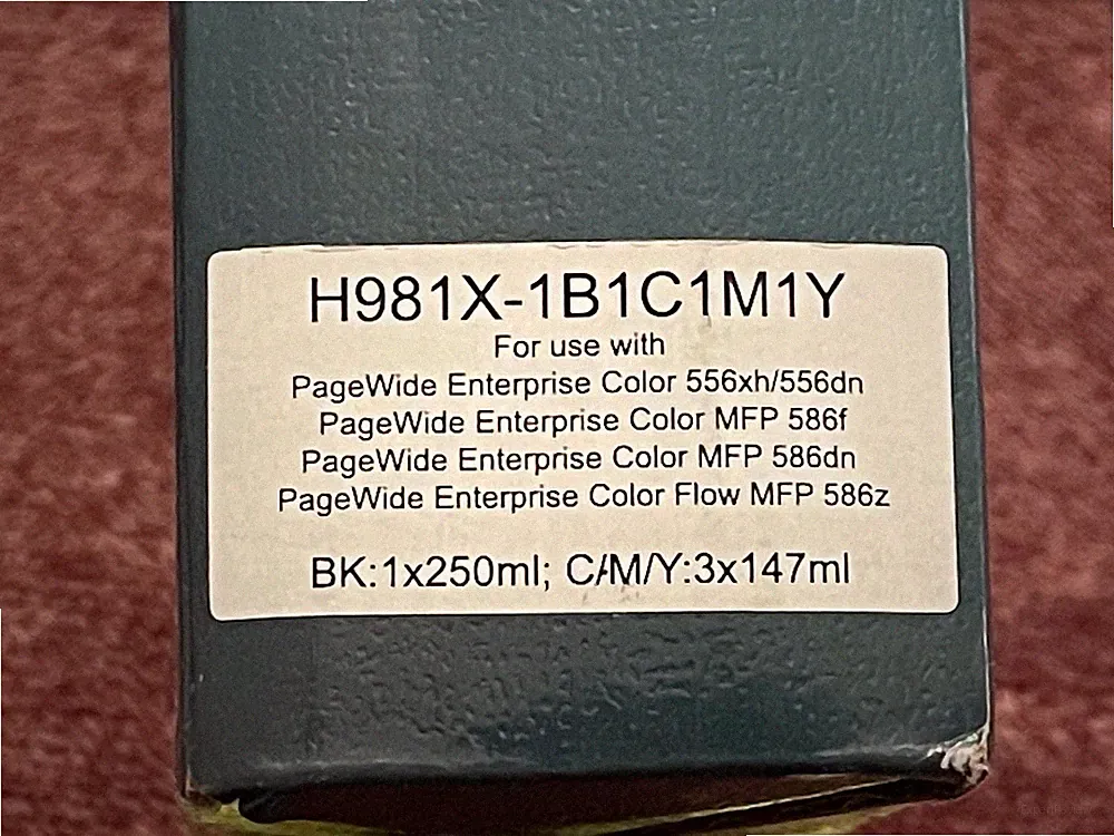 Greenbox H981X-1B1C1M1Y PageWide Enterprise Color Printer Ink