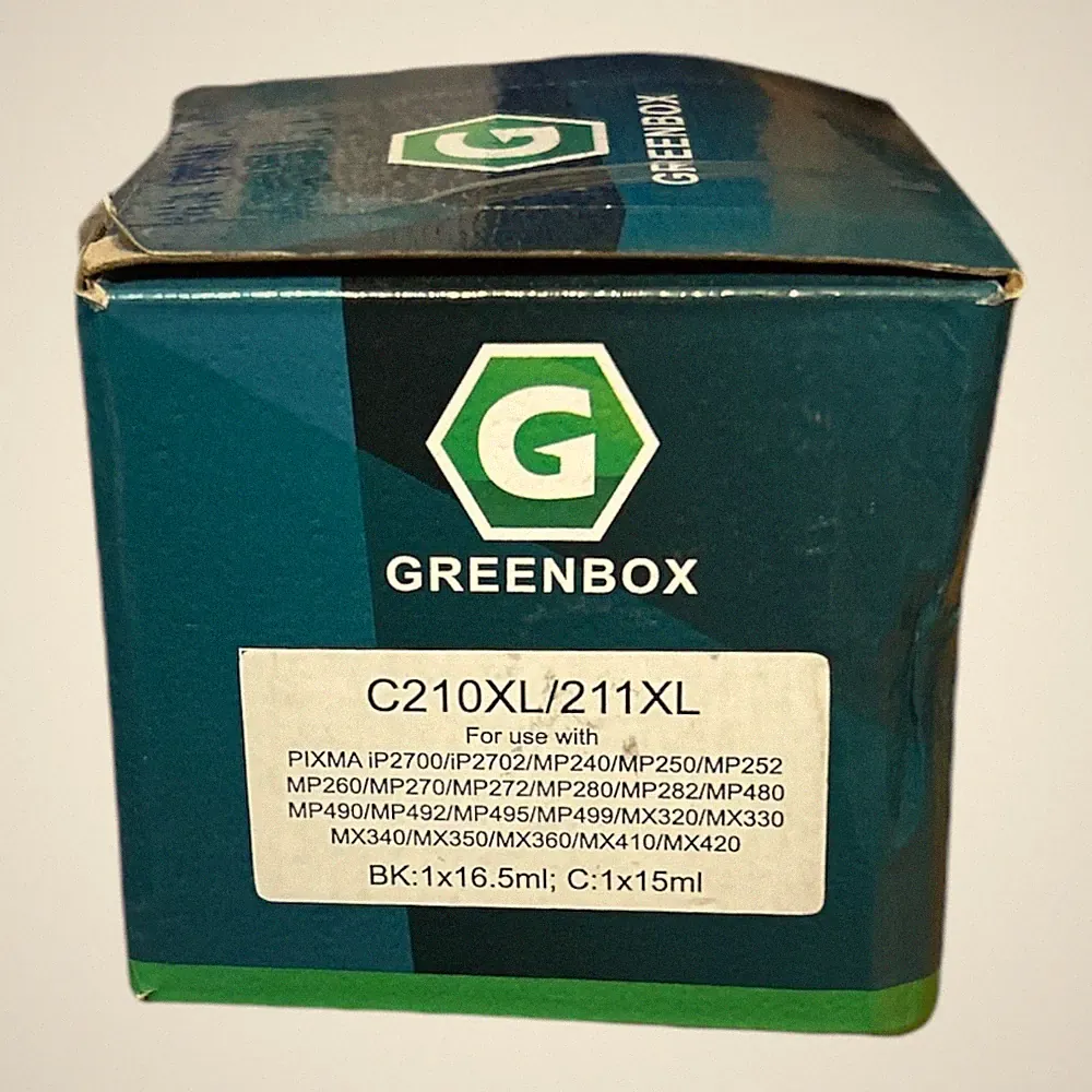 Greenbox Inkjet Cartridge 2 Pk Black, Cyon New In Box