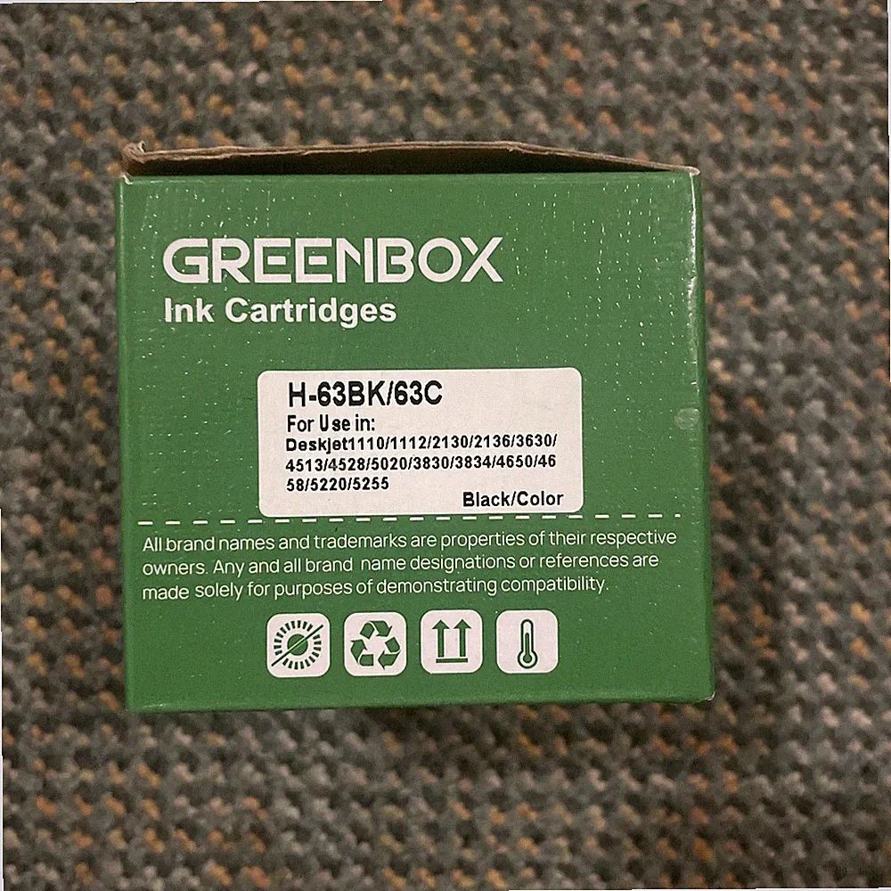 Greenbox Printer Ink Cartridge Black H-63BK Officejet