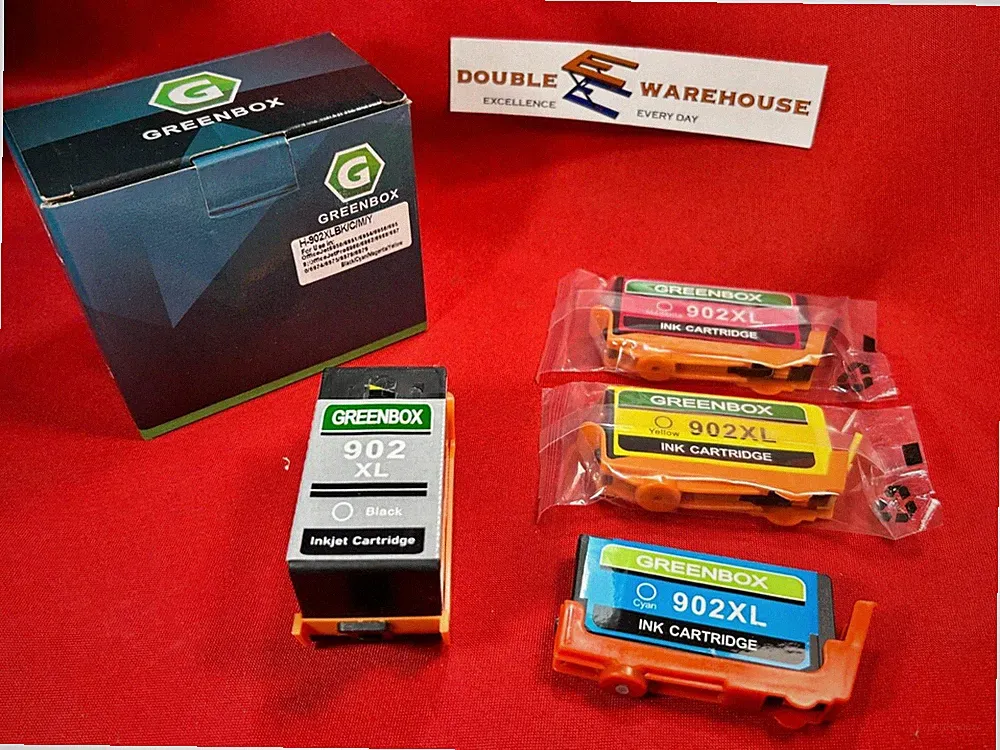 NOS Replacement GREENBOX 902XL CMYK Set of Ink Cartridges for HP Inkjet Printer