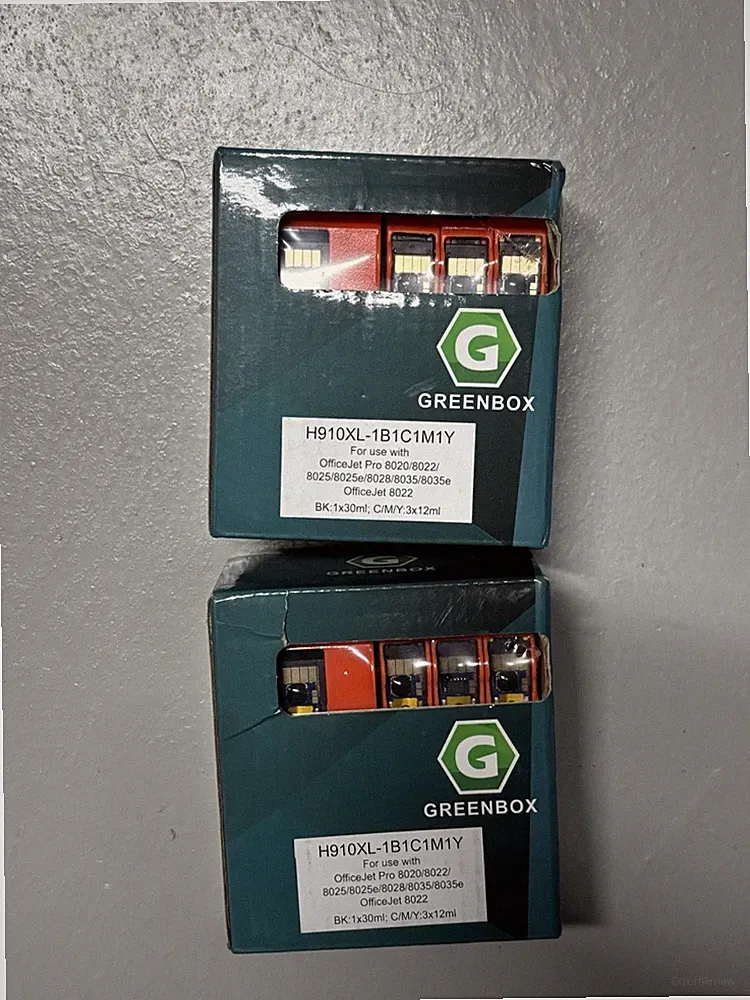 The Greenbox Replacement Ink Cartridges two BK1x30ml and C/M/Y 3x12ml